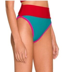 New! Beach Riot Emmy Bikini Bottom Cabana Colorblock 3924